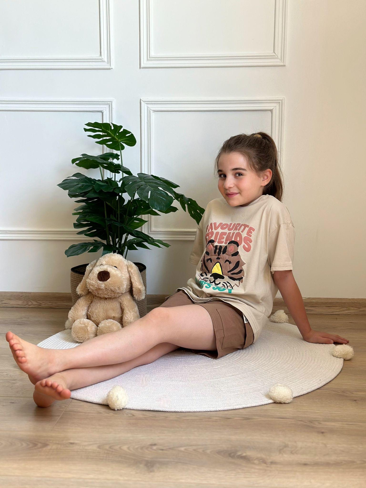 Kaplan Baskılı Kargo Cepli Şortlu Takımı