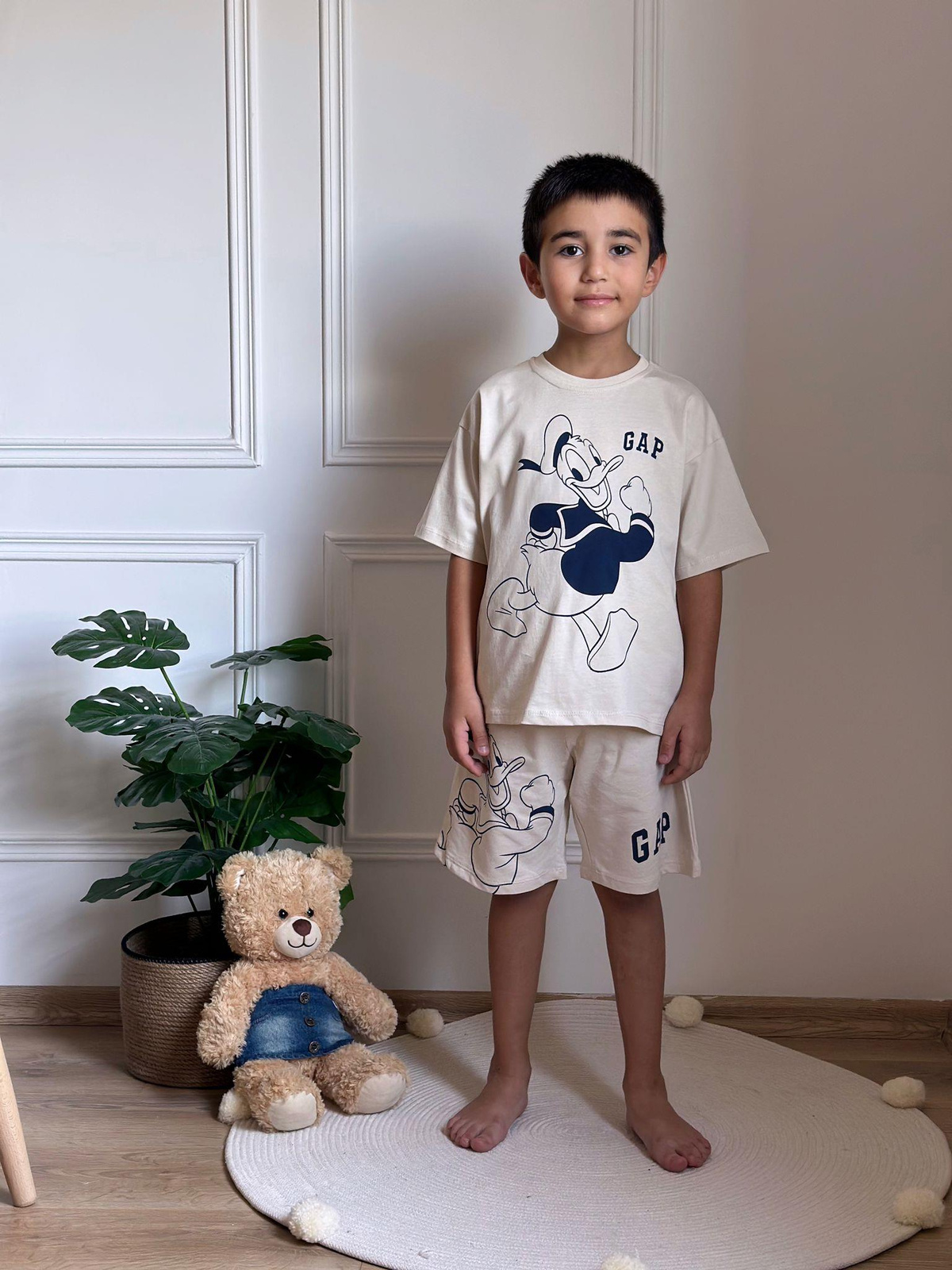 Krem Rengi Donald Duck Baskılı GAP Takım