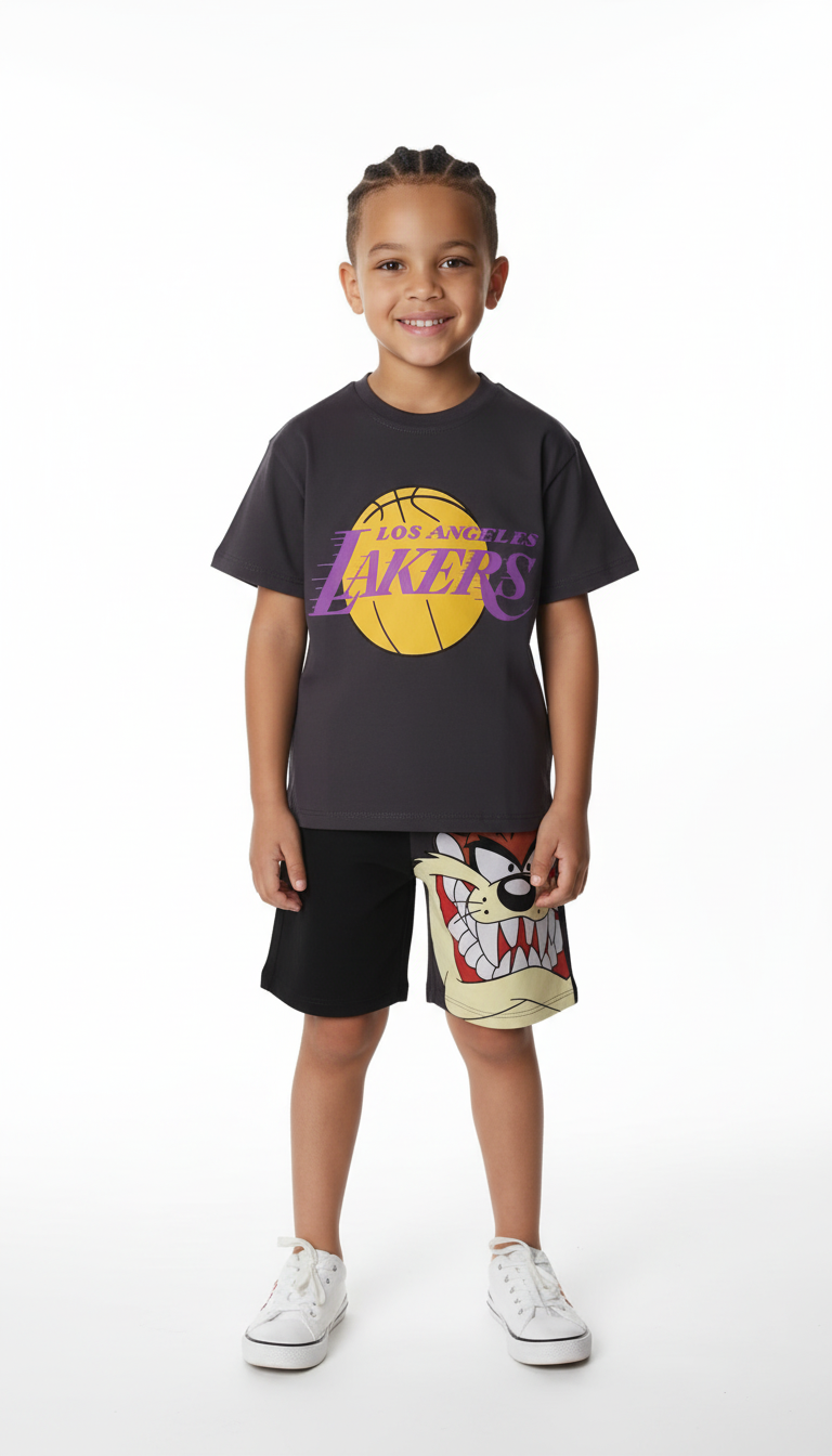 Lakers Tazmanya Canavarı Sırt Baskılı Şortlu Takım
