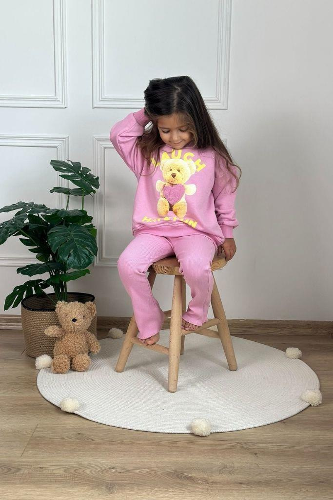 Laugh And Have Fun Baskılı Taytlı Takım