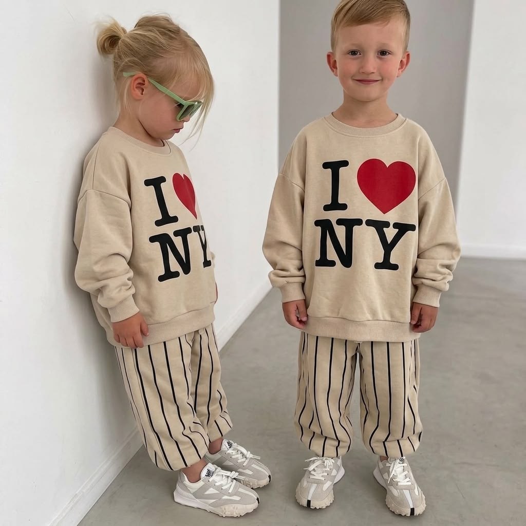 Love NY Çizgili Eşofman Takımı