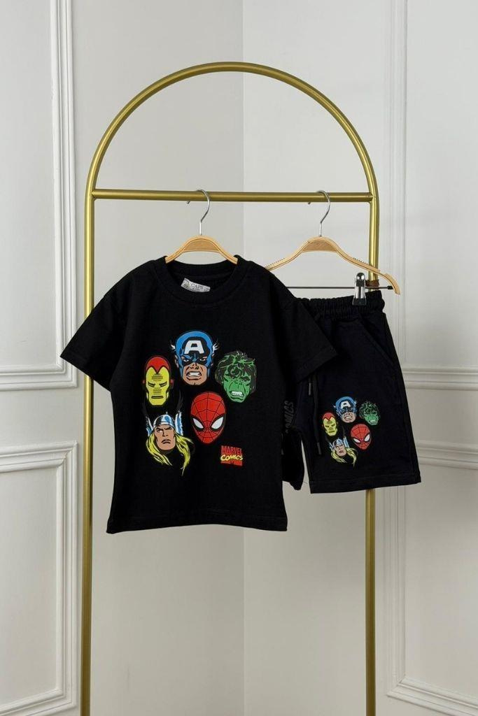Marvel Baskılı Şortlu Takım
