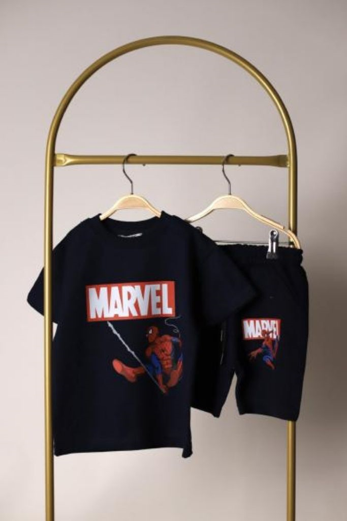 Marvel Spiderman Baskılı Şortlu Takım