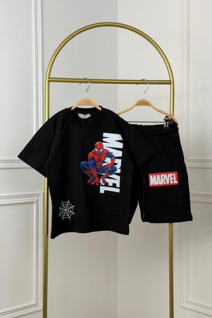 Marvel Spiderman Figürlü Şortlu Takım