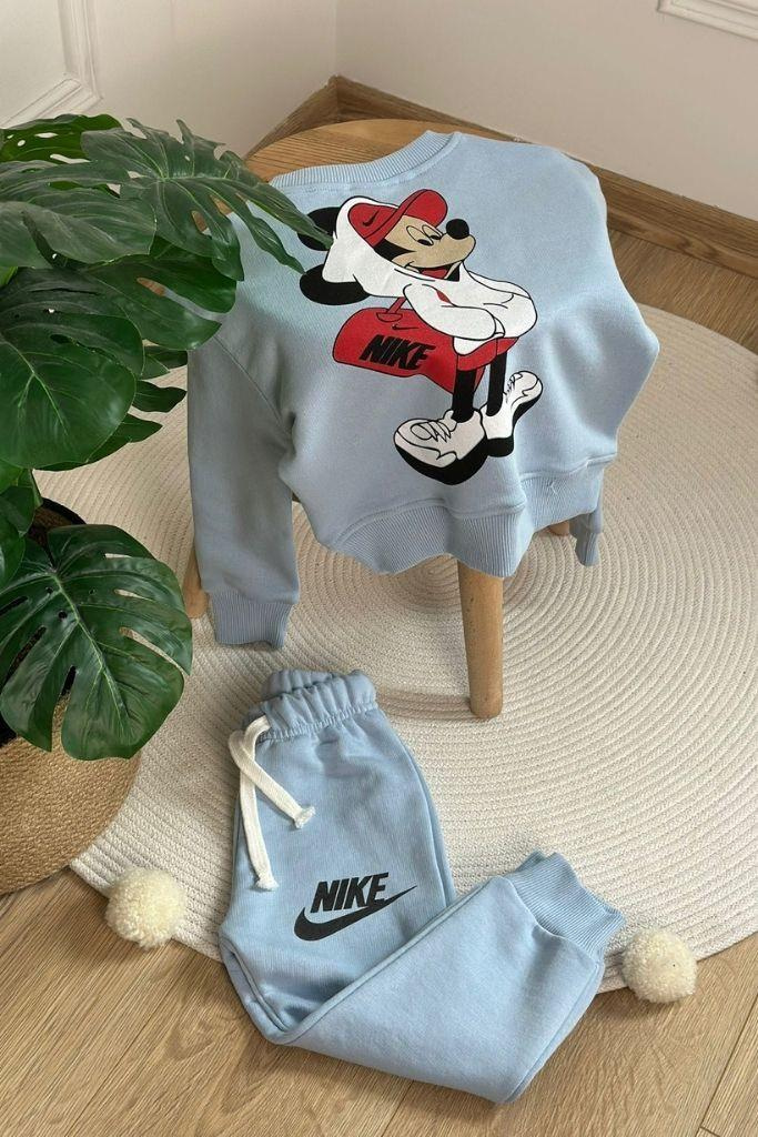 Mickey Sırt Baskılı Spor Logolu Eşofman Takımı