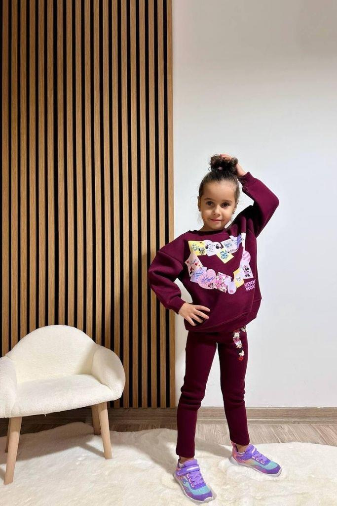 Minnie Kalp Detaylı Taytlı Takım