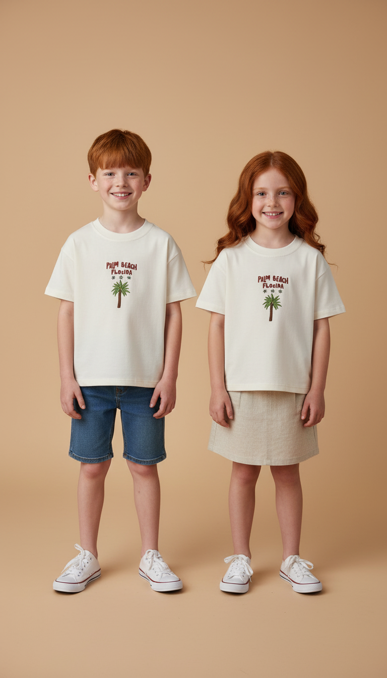 Palm Beach Florida Sırt Detay Baskılı T-Shirt