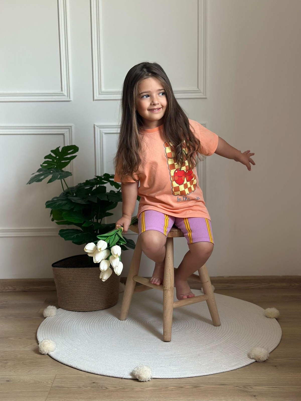 Pembe Cherry Şortlu Takım