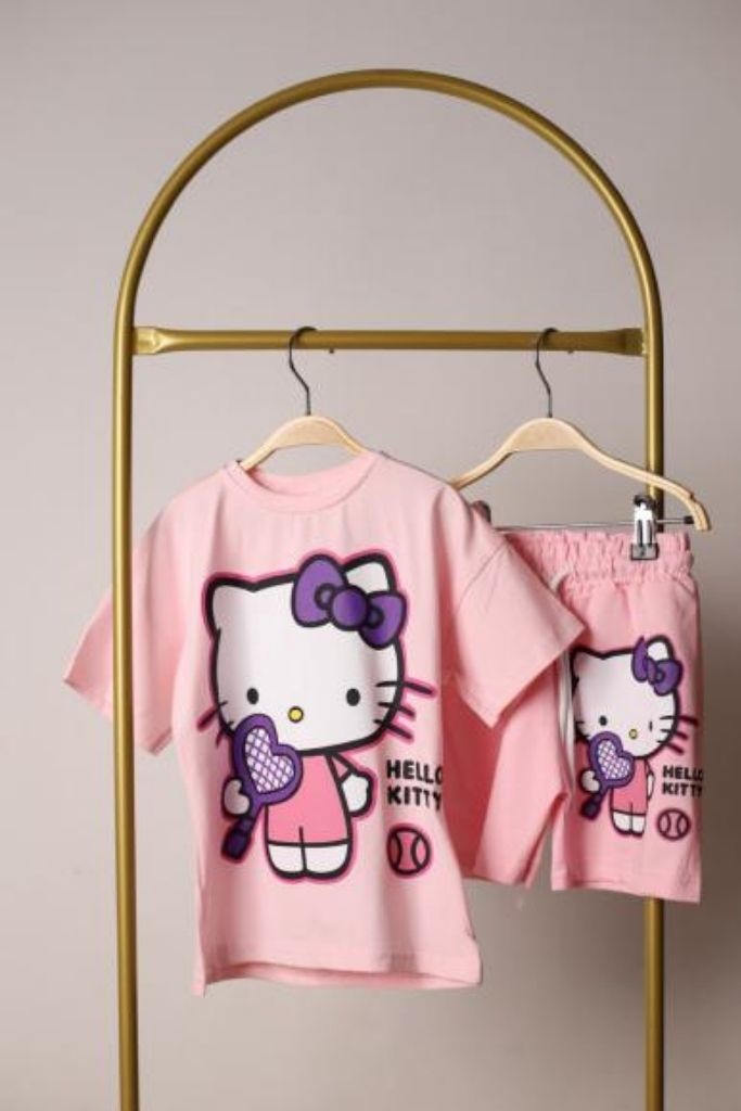 Pembe Hello Kitty Şortlu Takım