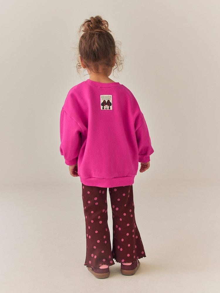 Pembe Minnie İspanyol Paça Eşofman Takımı