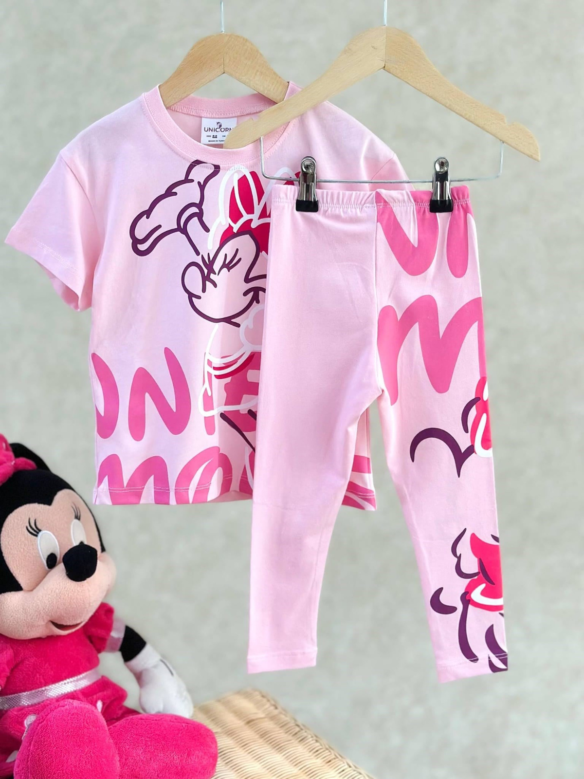 Pembe Minnie Mouse Taytlı Takım