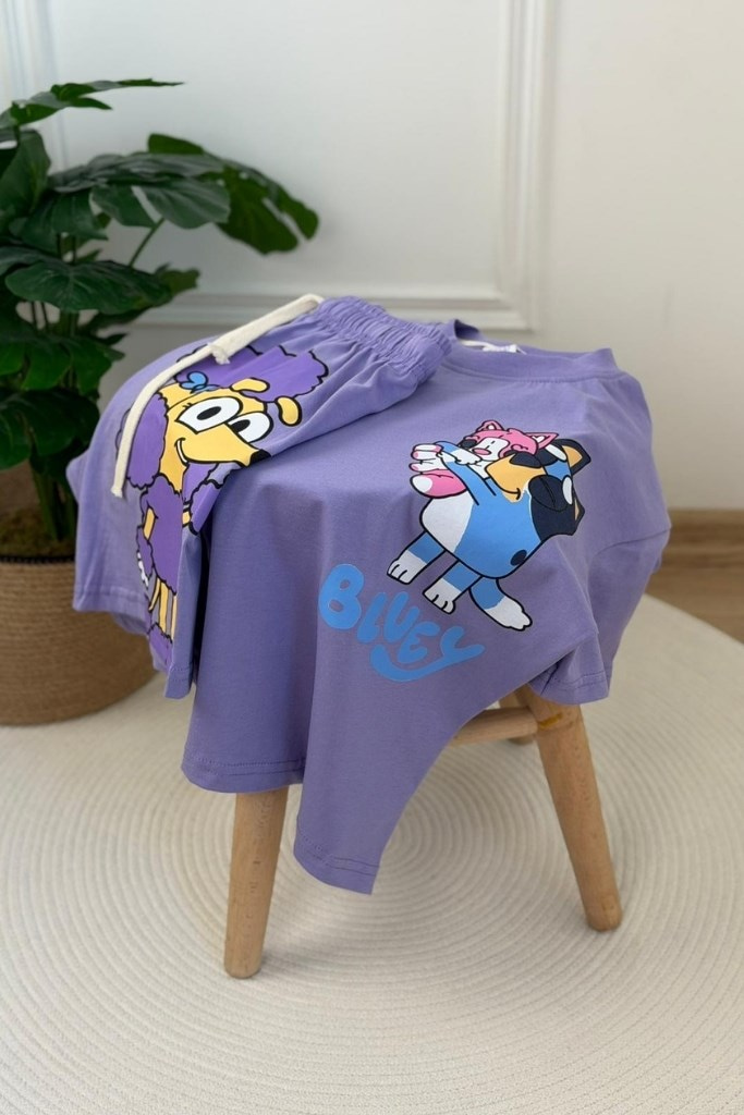 Sevimli Bluey Şortlu Takım
