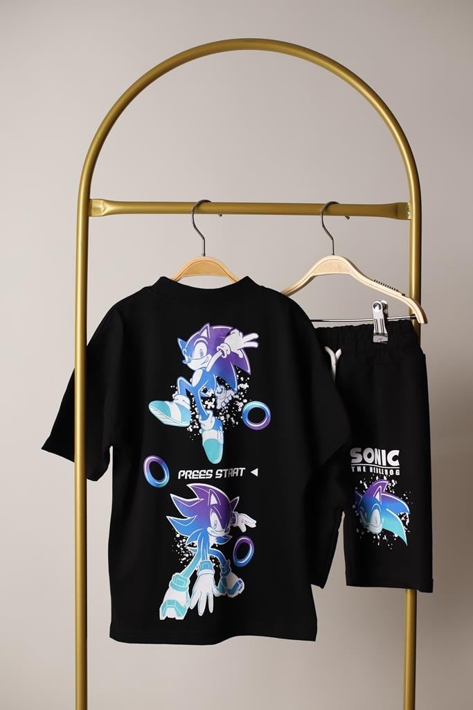 Sonic Press Start Şortlu Takım