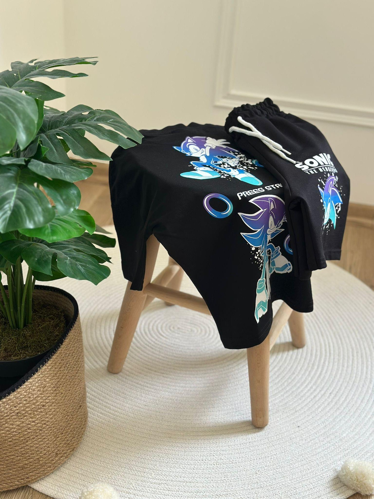 Sonic Press Start Şortlu Takım