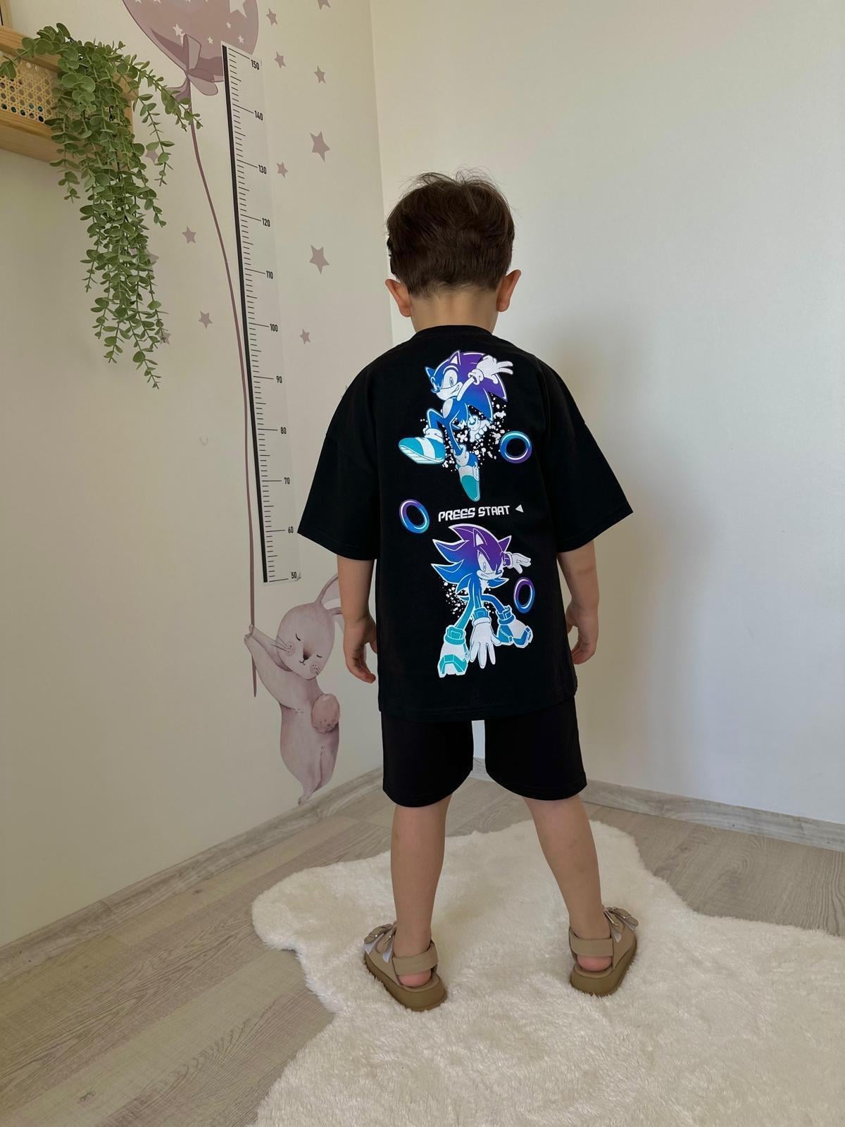 Sonic Press Start Şortlu Takım