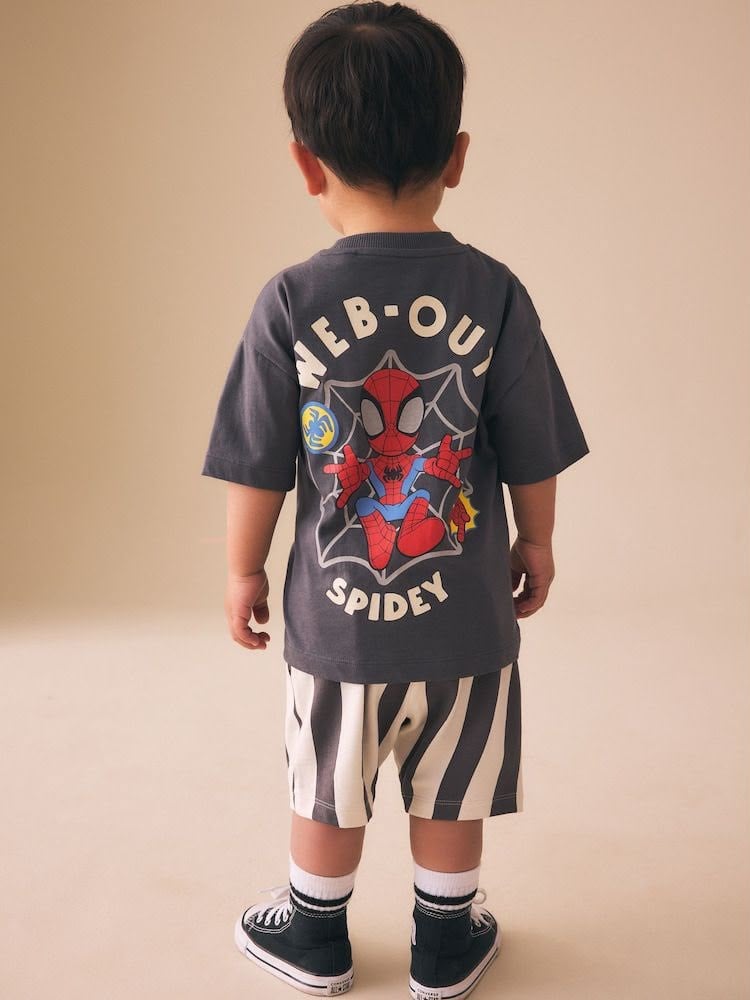 Spidey Çizgili Şortlu Takım