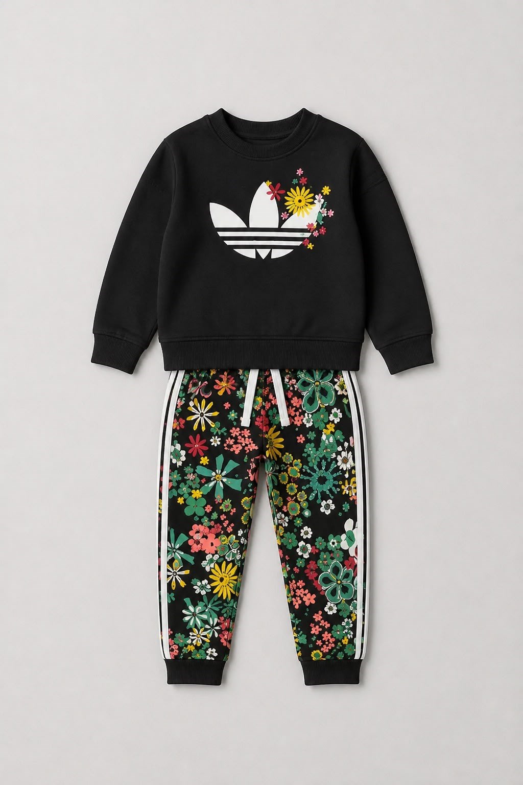 Spor Logolu Flowers Baskılı Eşofman Takımı