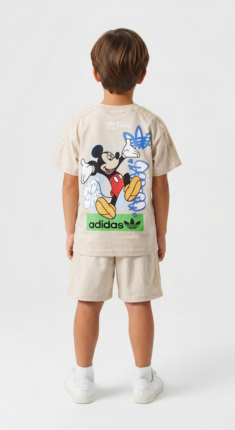 Spor Logolu Mickey Şortlu Takım