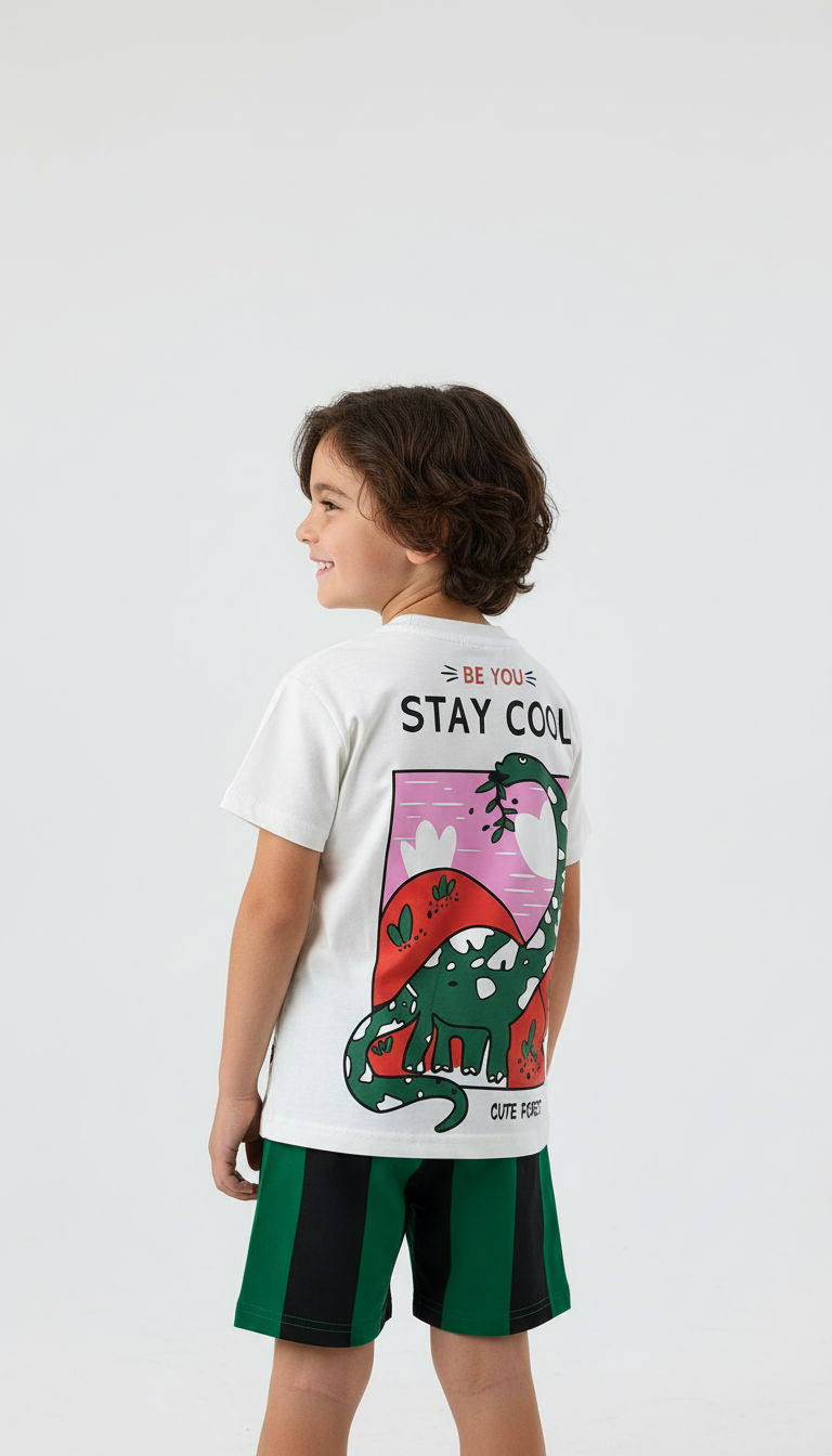 Stay Cool Baskılı Şortlu Takım