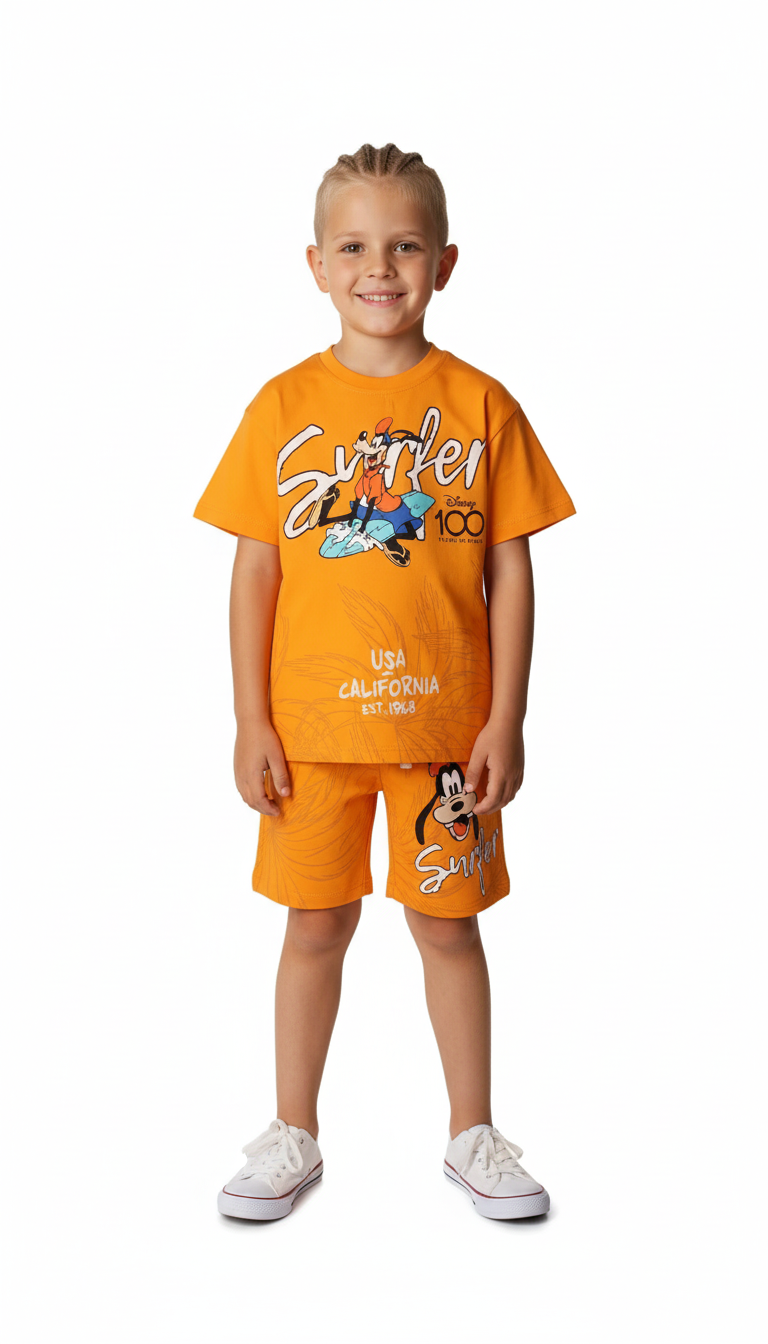 Surfer Turuncu Goofy Şortlu Takım