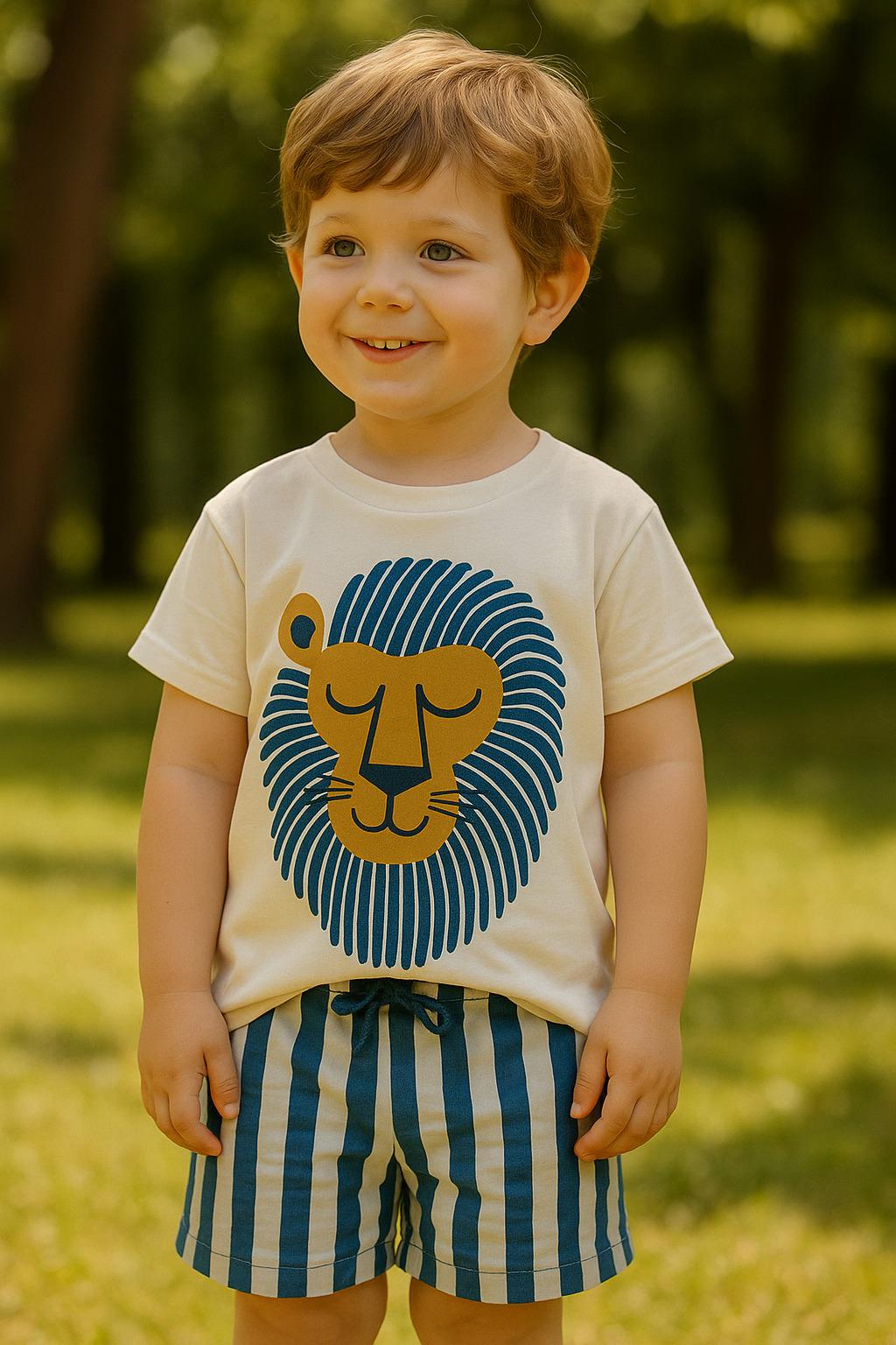 The Lion Çizgili Şortlu Takım