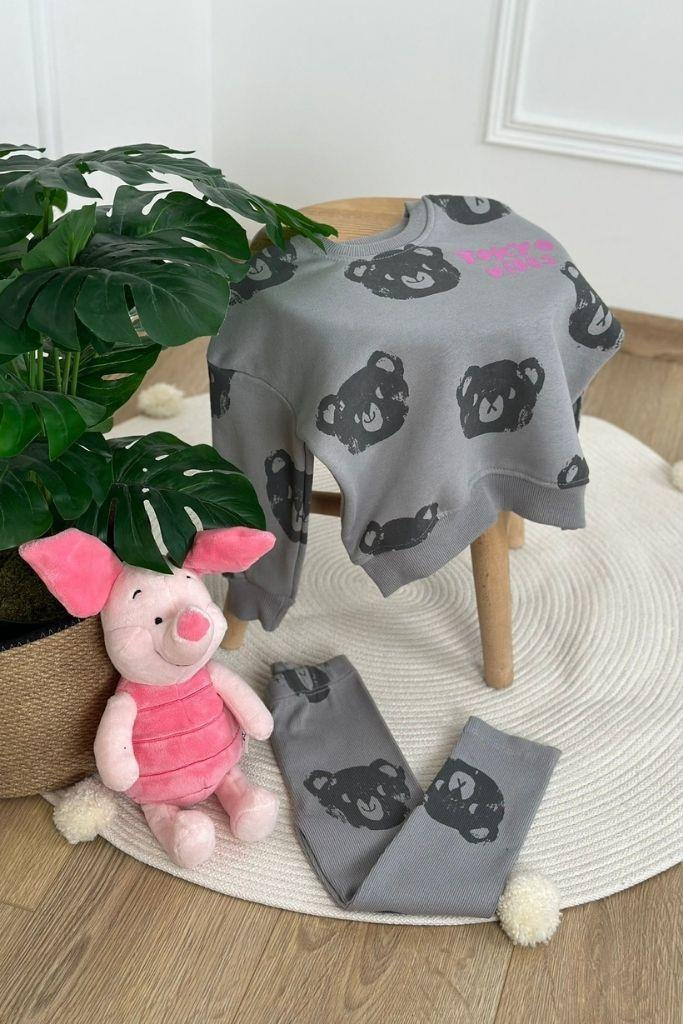 Tokyo Vibes Panda Baskılı Taytlı Takım