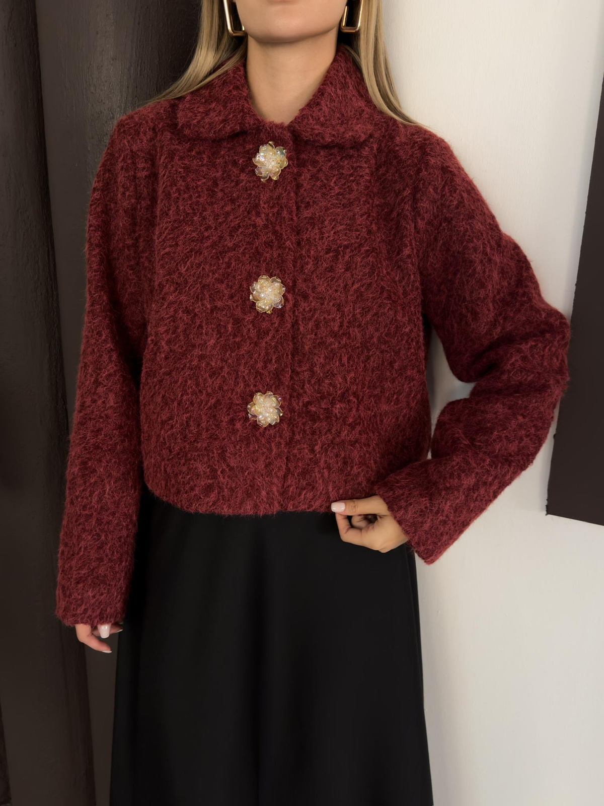 Flora Ceket - Bordo
