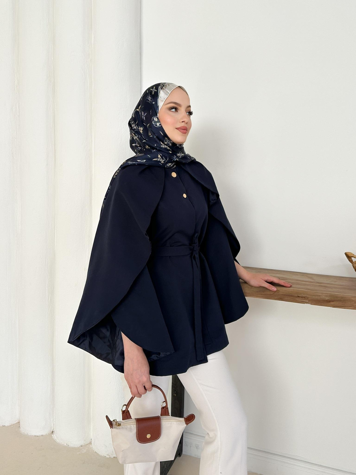 Monaco Pelerin Trench - Lacivert