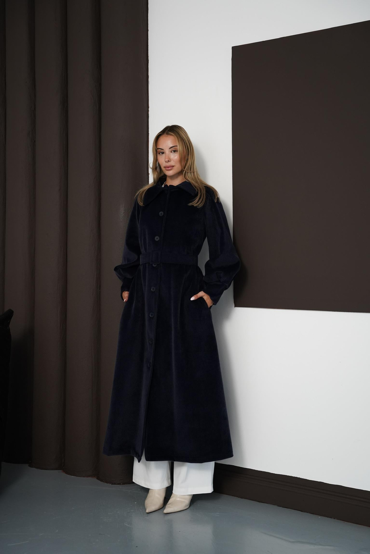 Arsis Kaşe Kaban - Lacivert