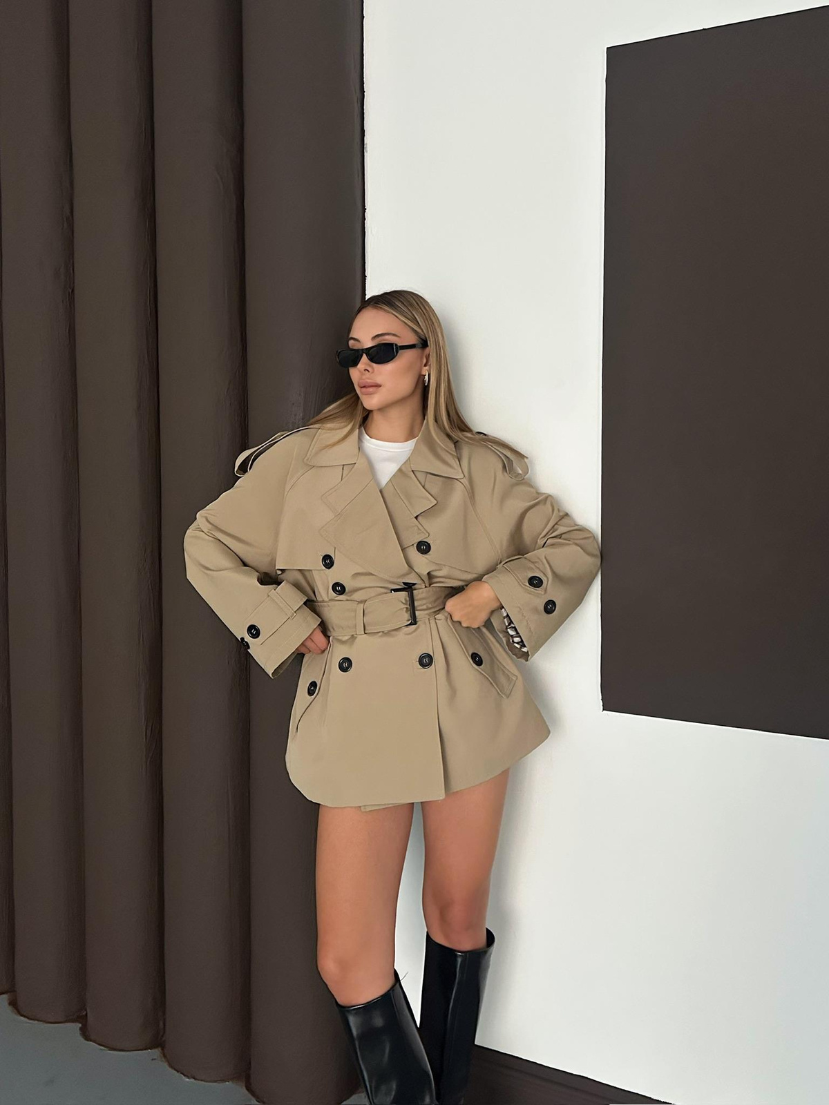 Camel Trench - Taş Rengi