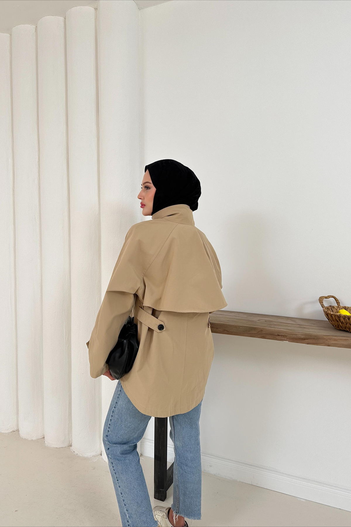 Delera Orta Boy Trench - Bej