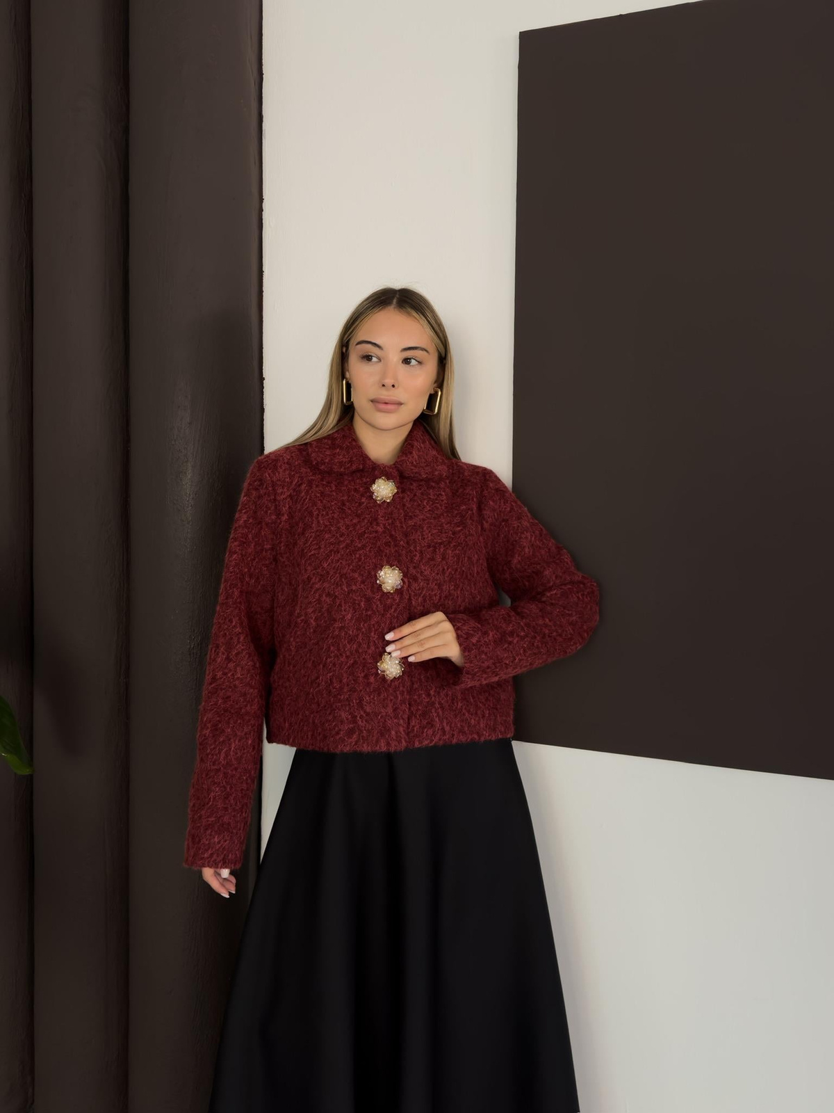 Flora Ceket - Bordo