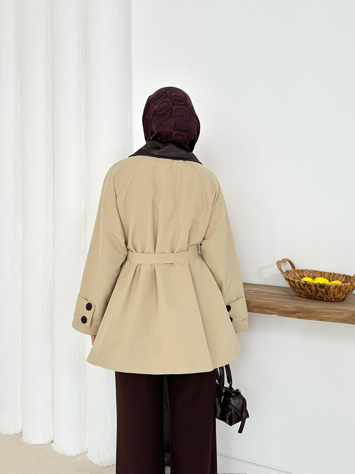 Giulia Deri Yaka Trench - Bej