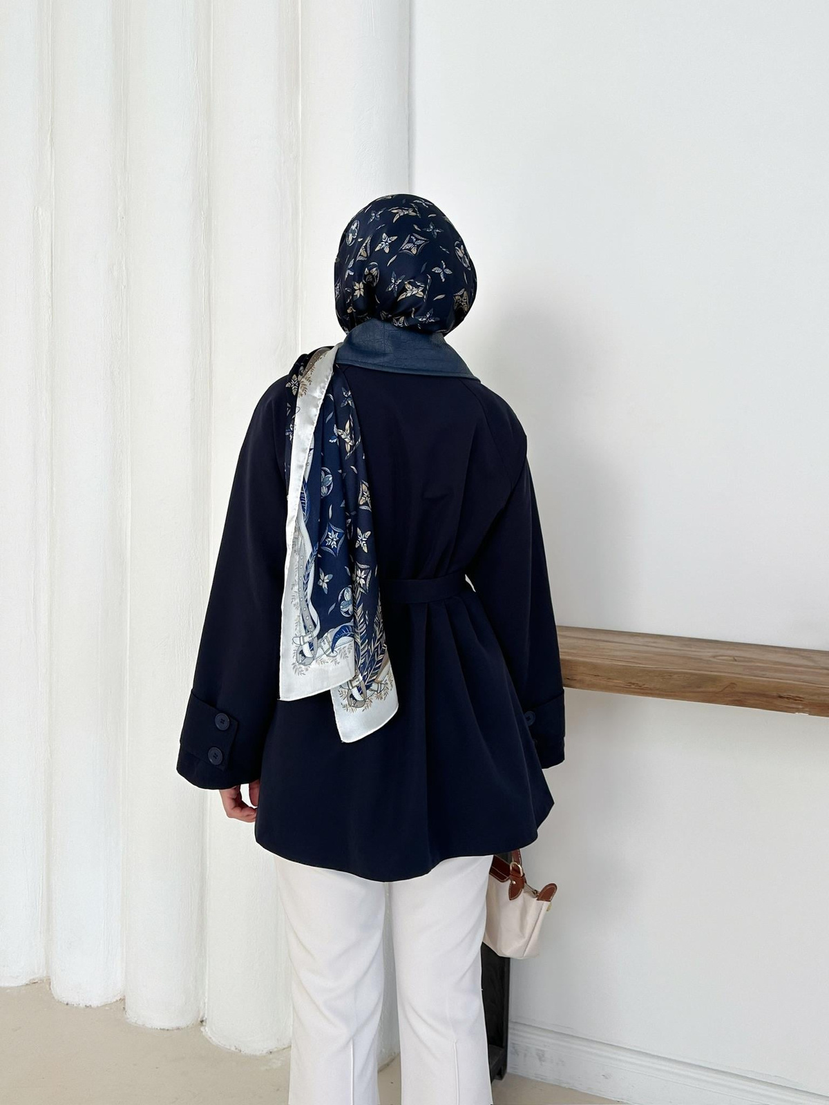 Giulia Deri Yaka Trench - Lacivert