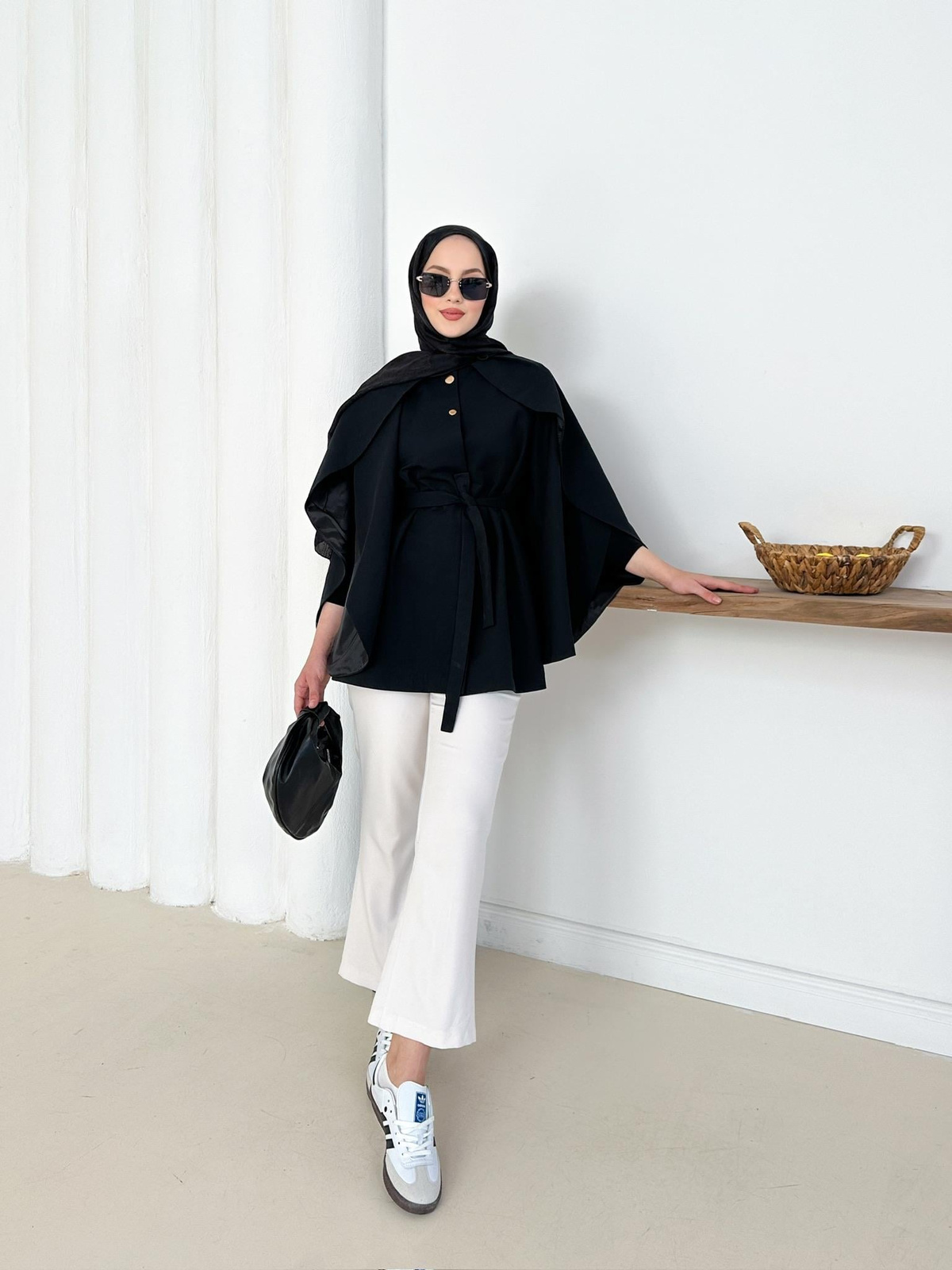 Monaco Pelerin Trench - Siyah