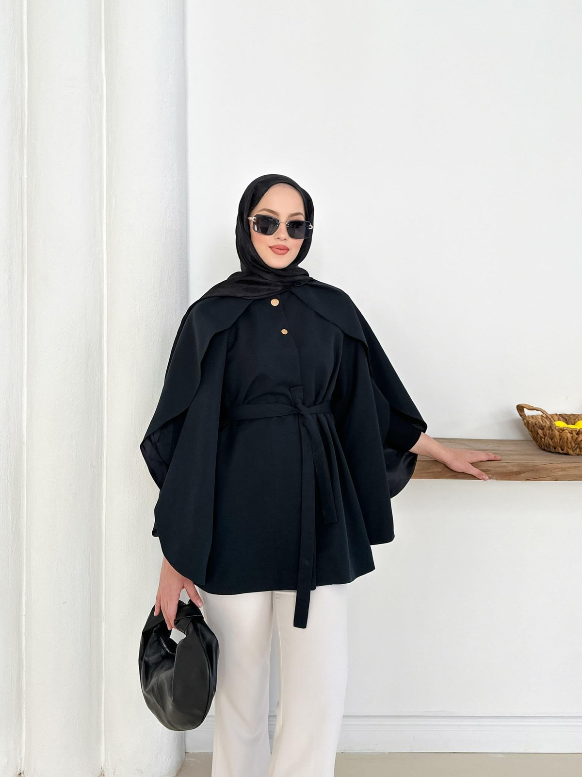 Monaco Pelerin Trench - Siyah