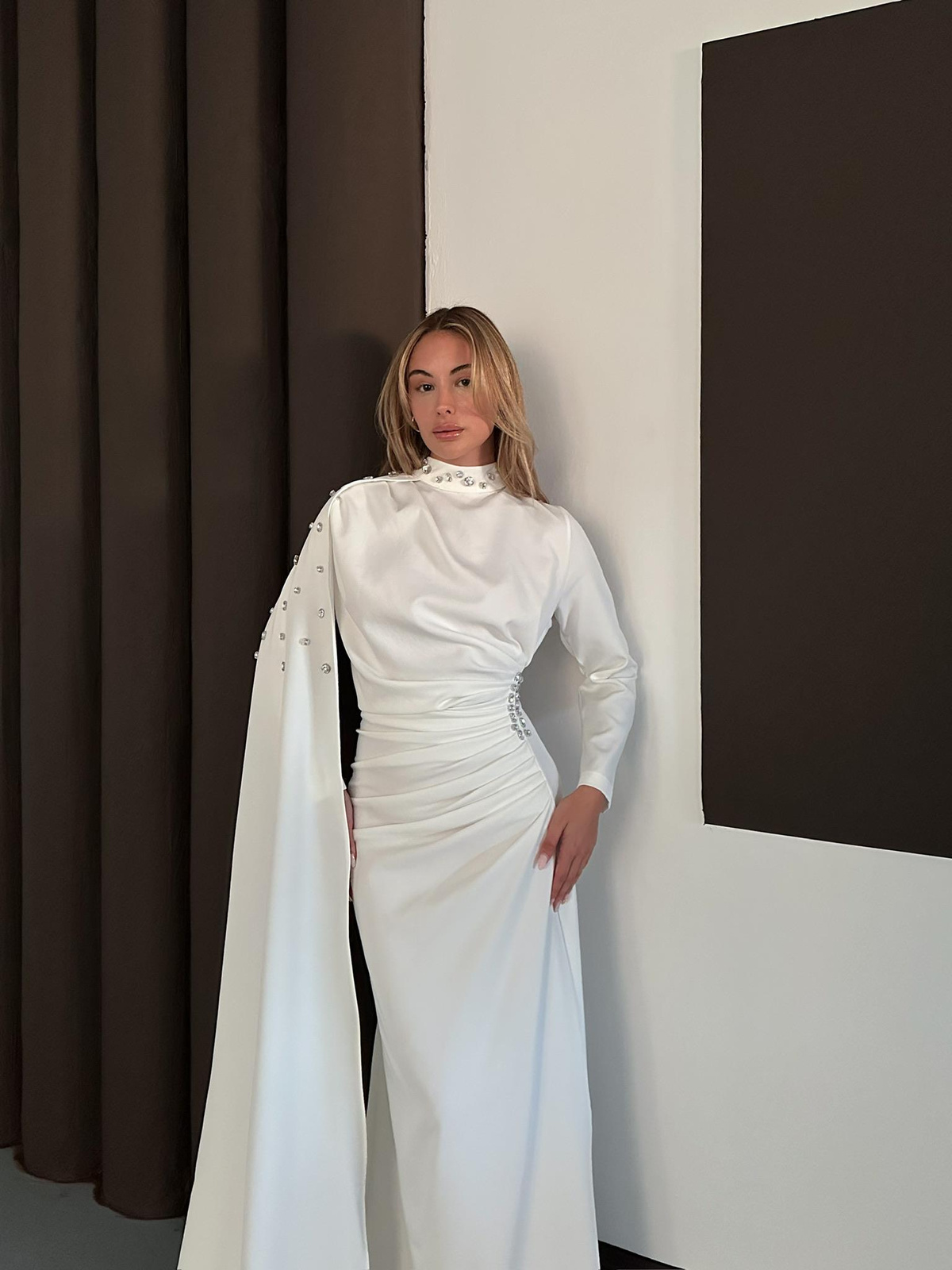 Violet Elbise - Beyaz