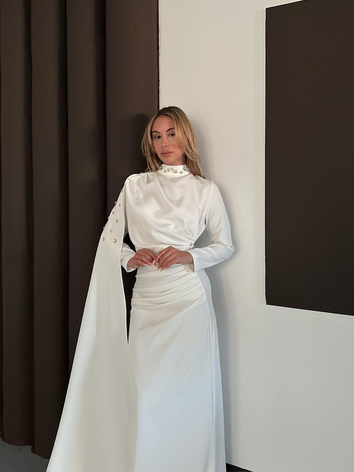 Violet Elbise - Beyaz