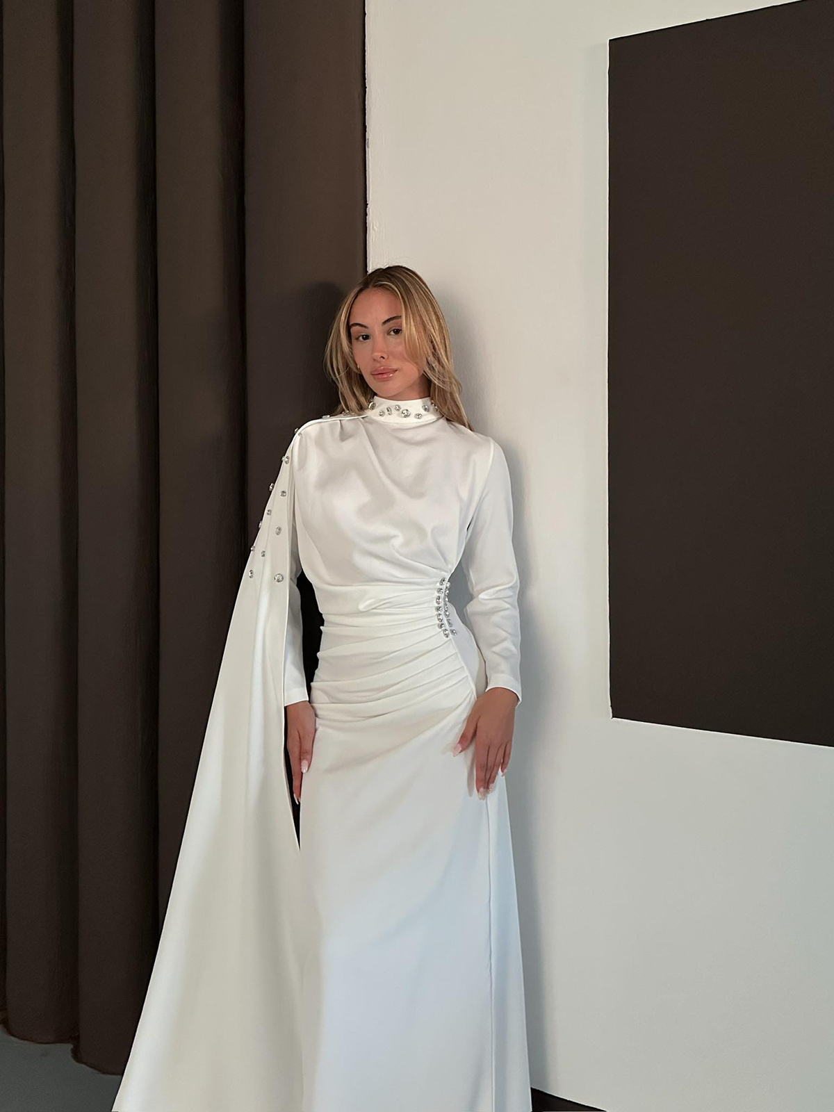 Violet Elbise - Beyaz