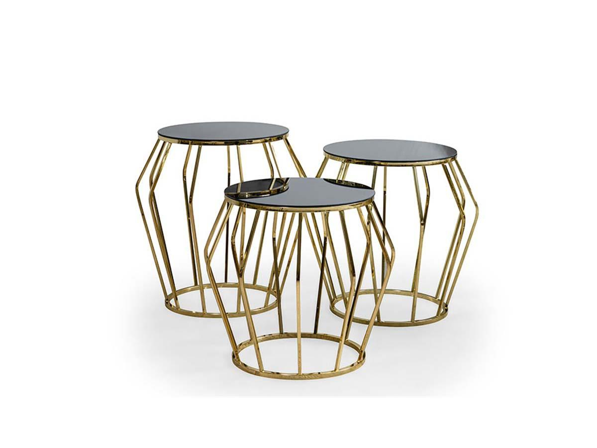 Nisan Sehpa-Elmas Gold Metal Zigon Sehpa
