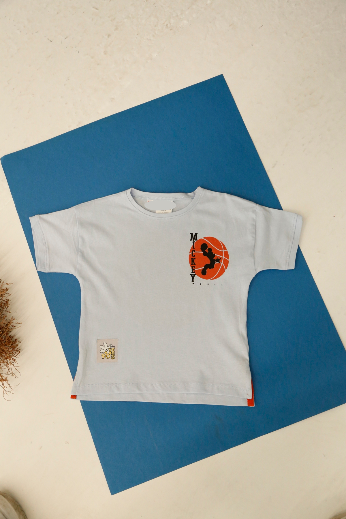 Bebe Mavi Erkek Mickey Mouse Baskılı Tshirt 20108