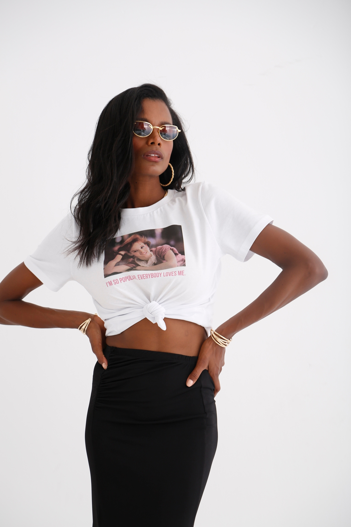 Beyaz Baskılı Tshirt 