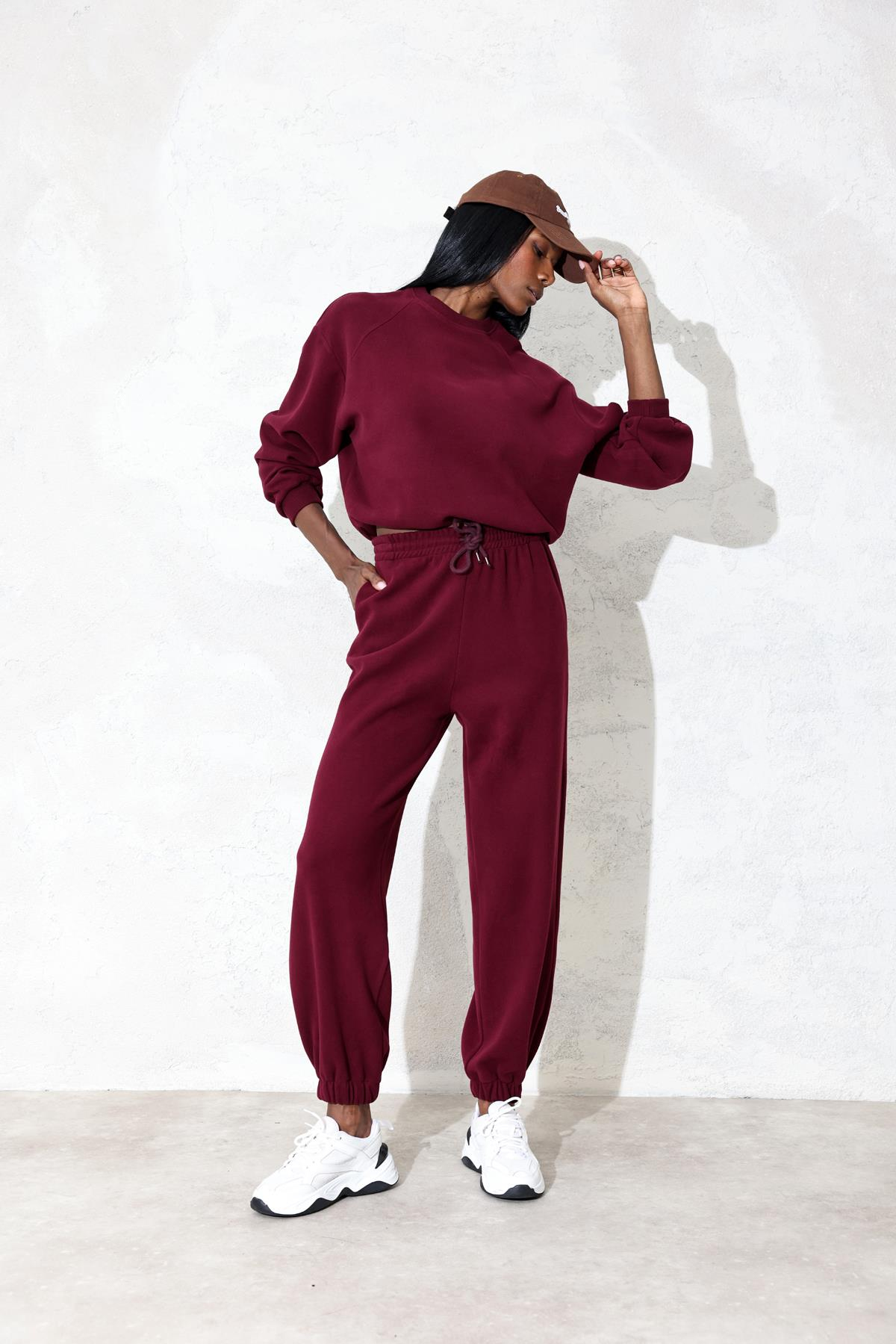 Bordo Basic Eşofman Takım 