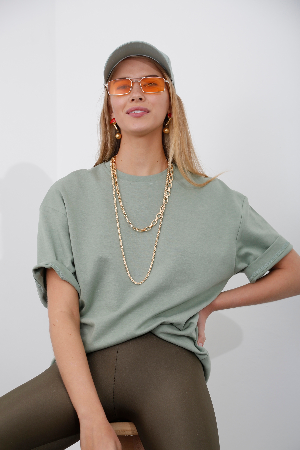 Çağla Yeşili Boyfriend Tshirt 