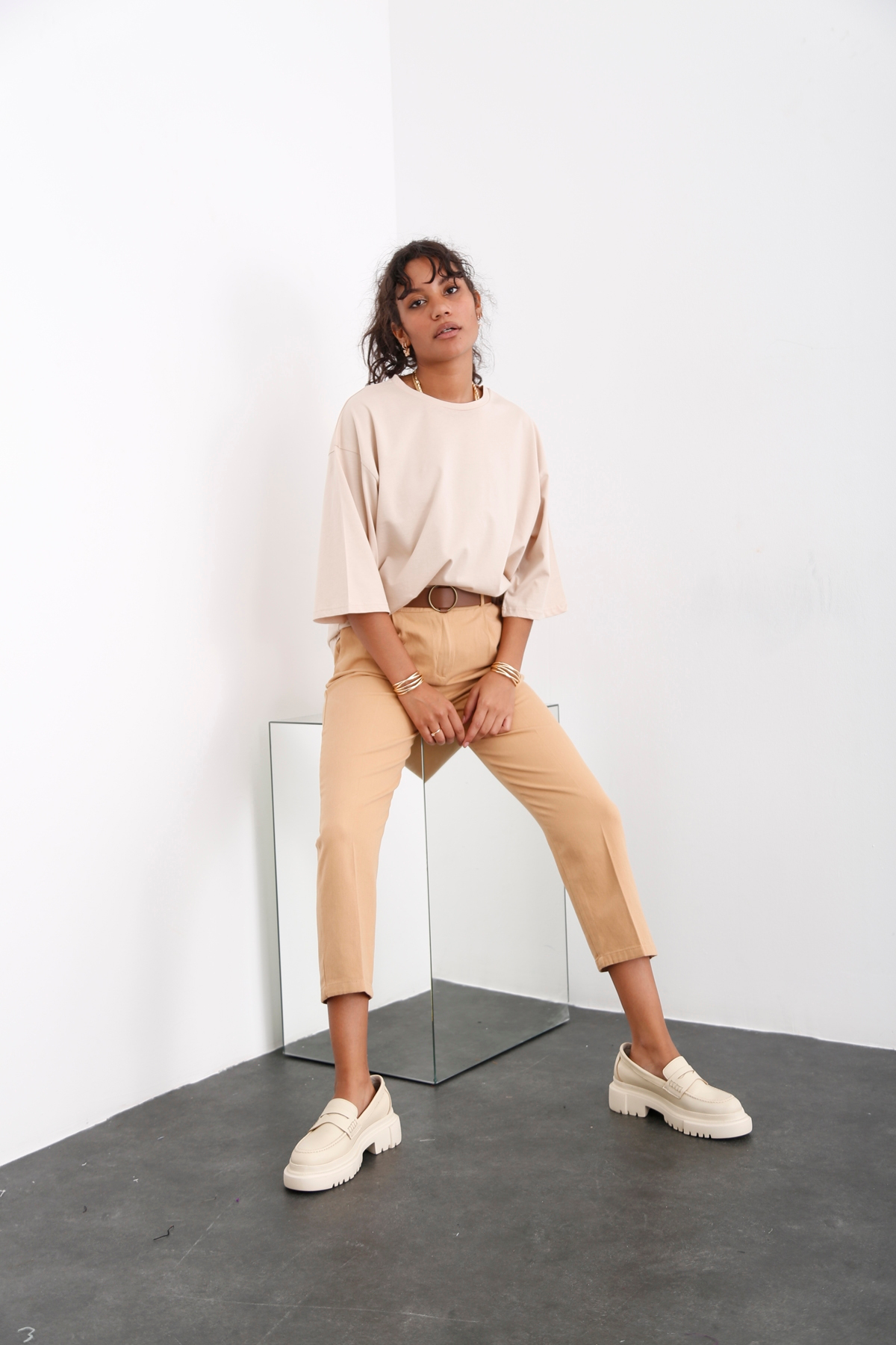 Camel Kendinden Kemerli Pantolon 70755