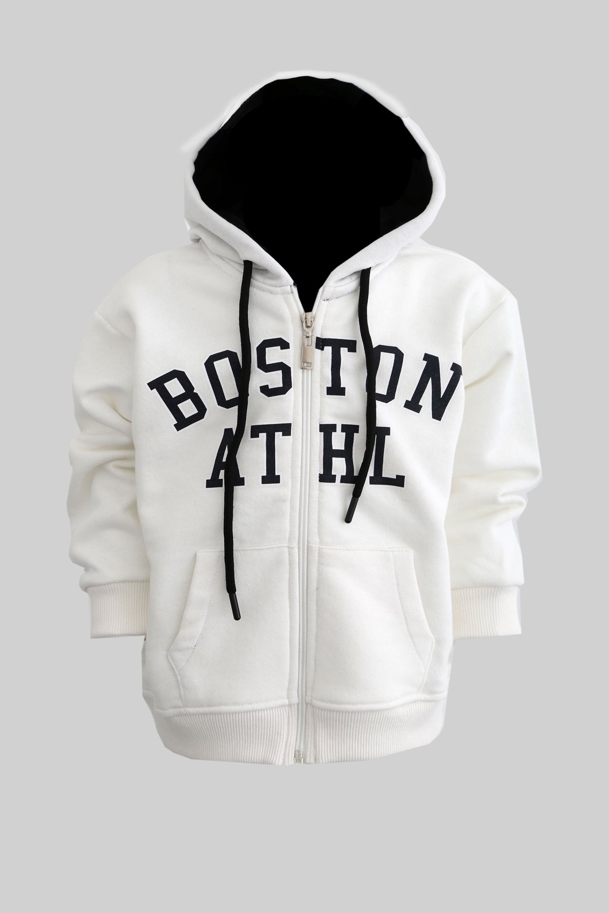 Ekru Fermuarlı Boston Çocuk Sweatshirt 