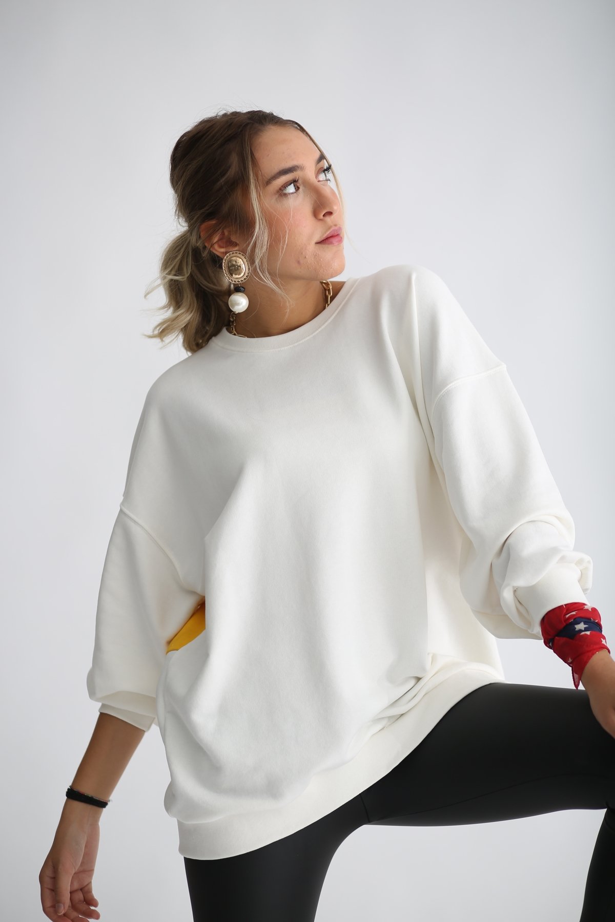 Ekru Original Baskılı Sweatshirt 4990