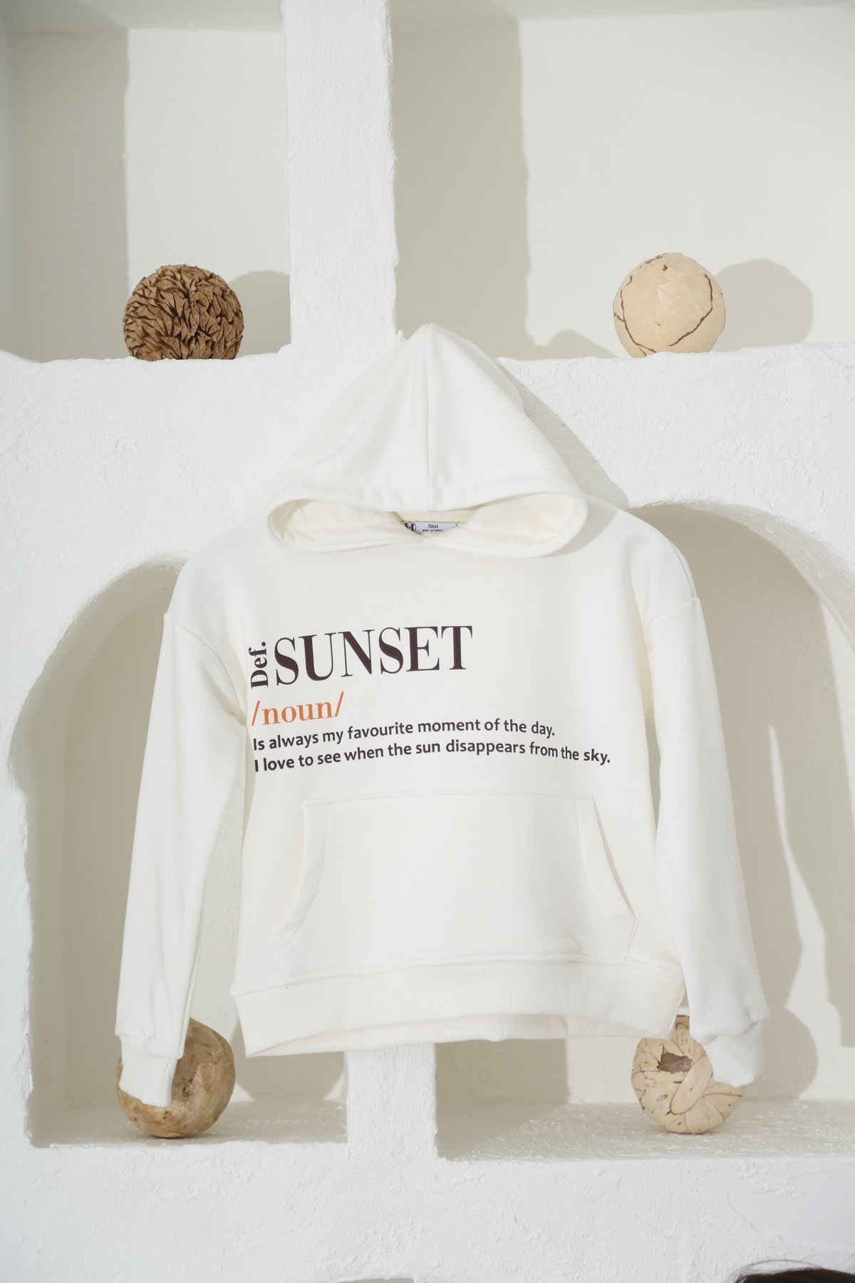 Ekru Sunset Baskılı Çocuk Sweatshirt 