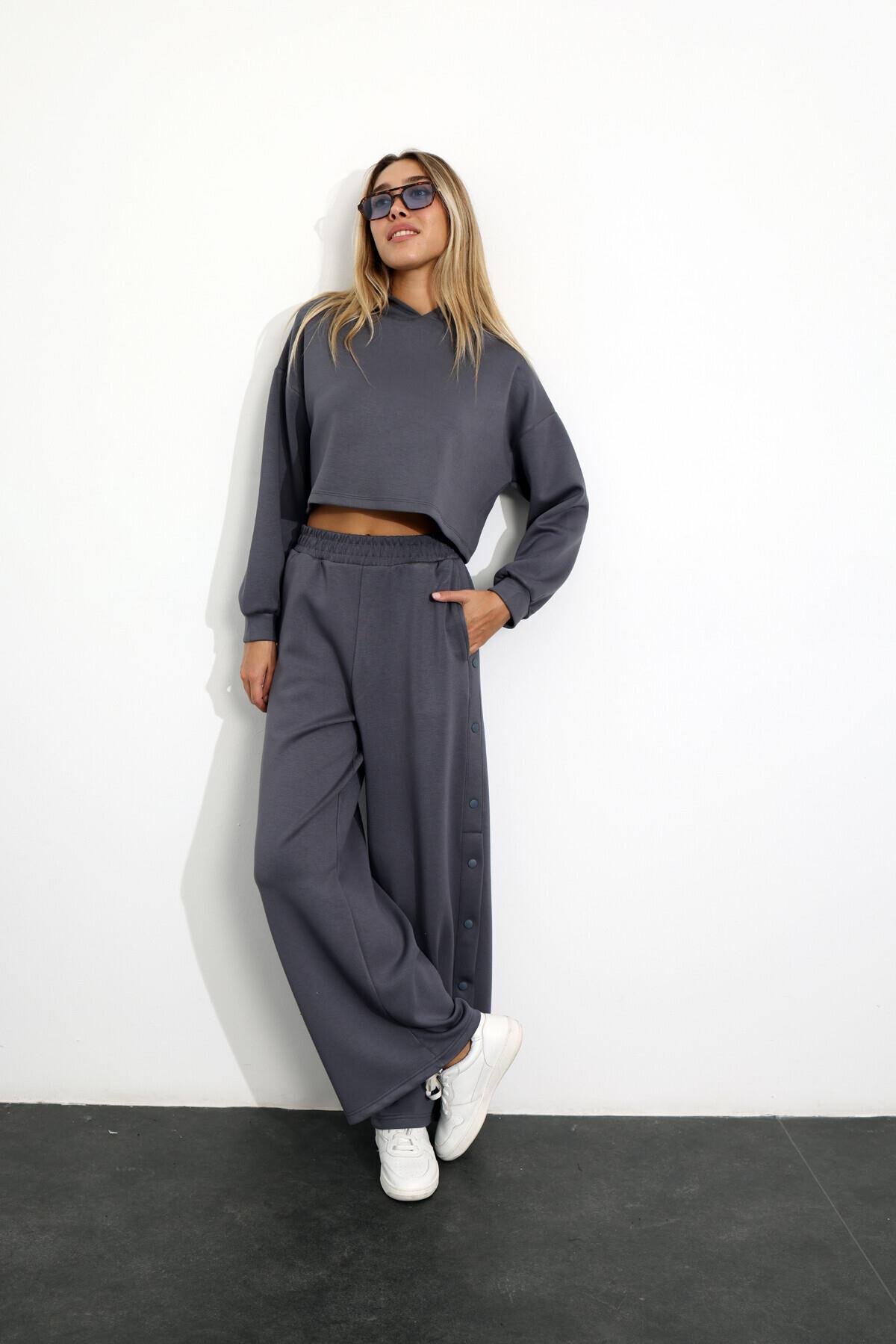 Gri Modal Sweatshirt Eşofman Takım 237067