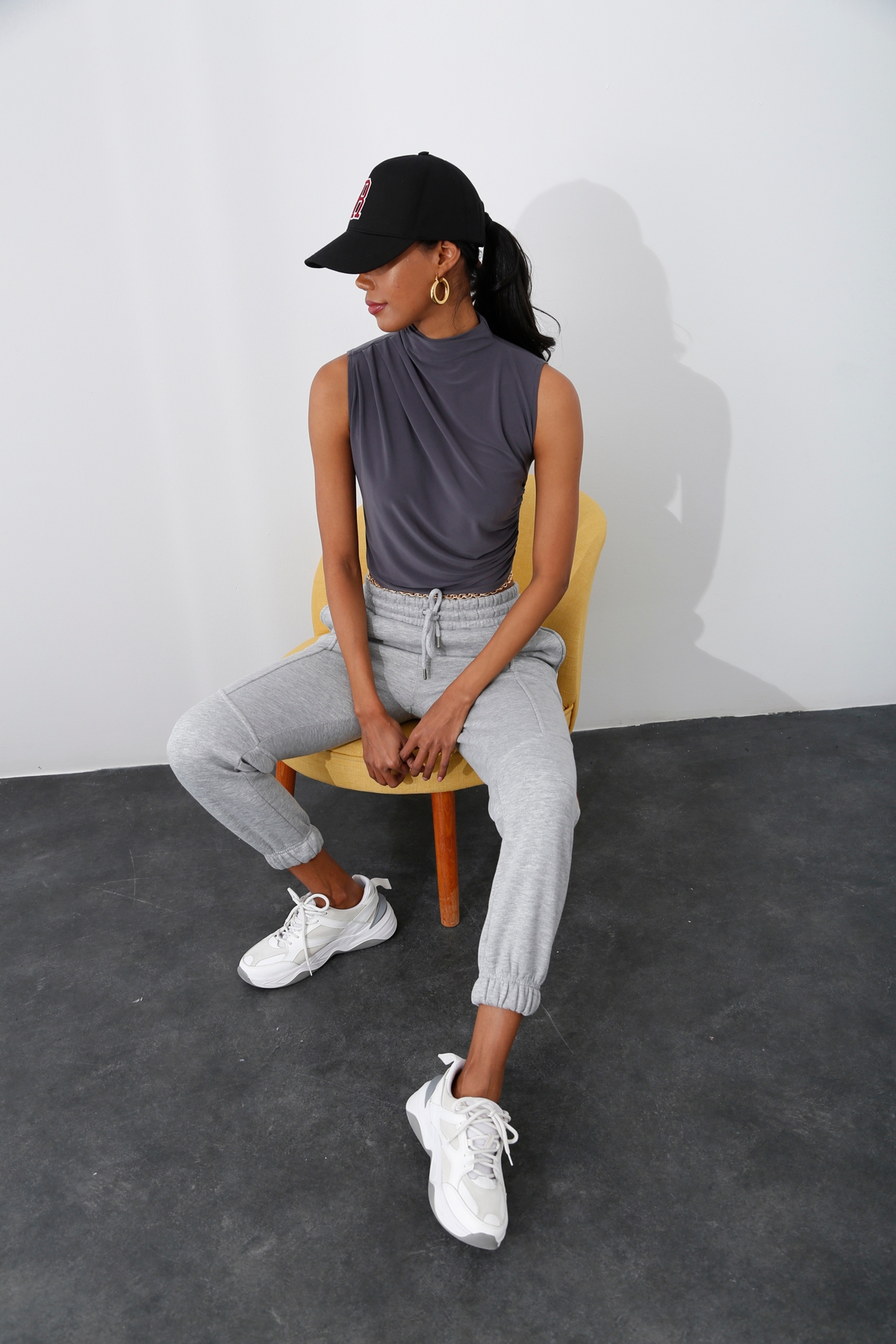 Gri Şardonlu Jogger Eşofman 242
